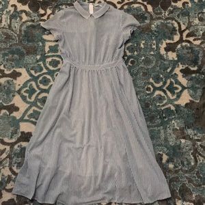 Striped collared midi dress